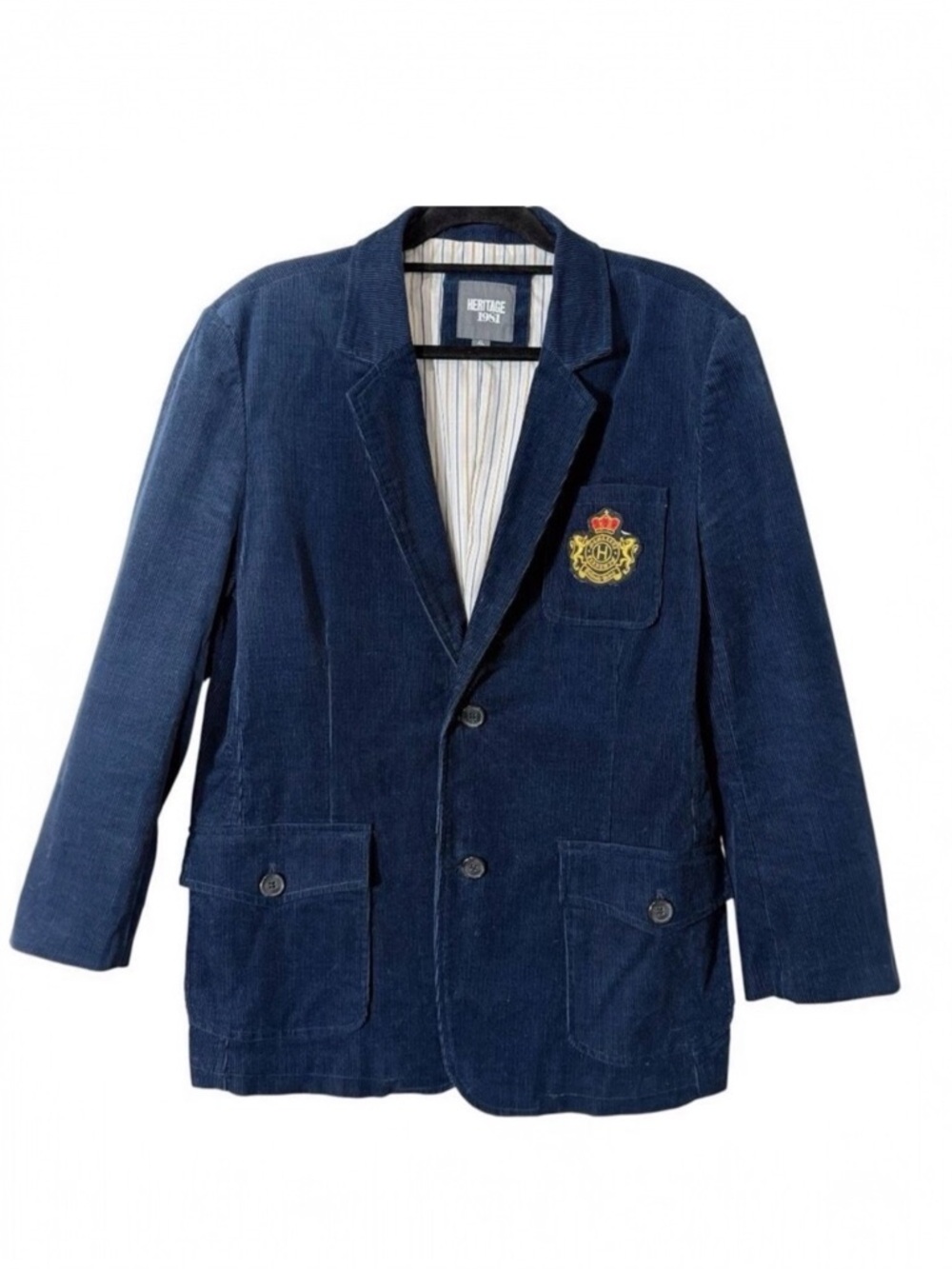 Heritage 1981 Men’s Navy Blue Corduroy Preppy‎ Grandpa Core Blazer Extra Large